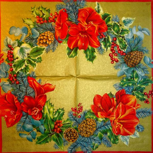 039 Christmas Flowers - 3-ply (gold) - Ihr - CS